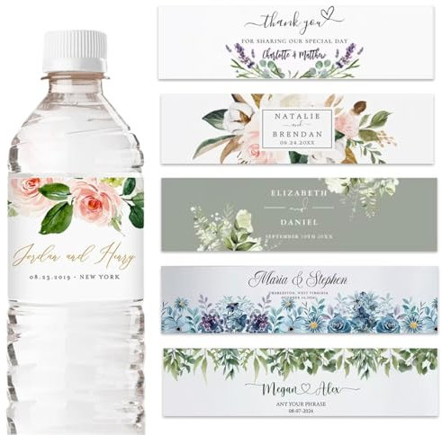 Miguha 30 etichette personalizzate for bottiglie d'acqua, adesivi autoadesivi for bomboniere di nozze, nome/data, fidanzamento e compleanno