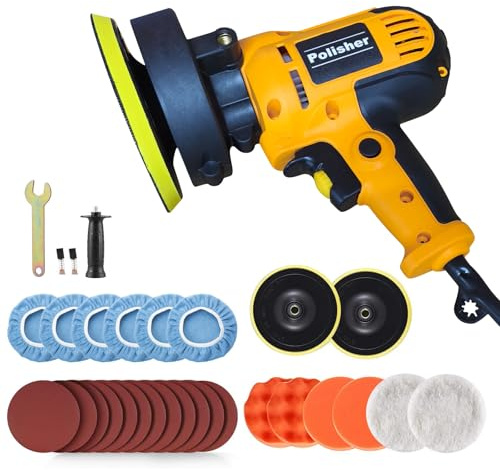 Lucidatrice per auto, 700 W, set di 31 lucidatrici eccentrice, lucidatrici orbitali per auto da 5 pollici, con 3 velocità variabili, per auto, lucidatura, ceratura, rimozione dei graffi, vernice in