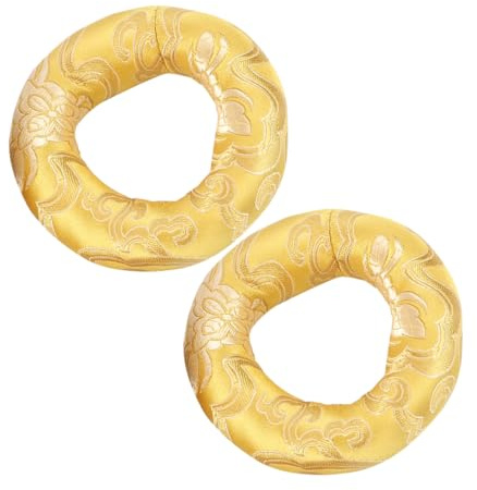 SOLUSTRE 2pcs Tibetan Sound Bowl Cushion Set Round Cotton Singing Bowl Base Stand Pads for Stable Meditation Sound Therapy and Tranquil Spiritual Practice