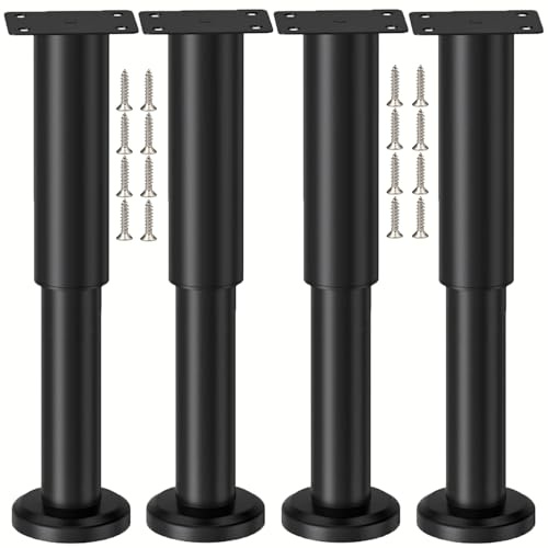 LCOUACEO 4 Piezas Patas para Muebles, 18-30cm Patas Regulables para Muebles Altura Regulables Patas Metalicas para Muebles, para Armario Cama Sofas Mesa