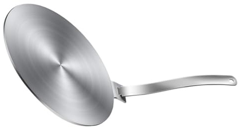 DEARMAMY Diffuseur de Chaleur en Acier Inoxydable Robuste pour Plaque à Induction Argenté Fonction de Décongélation Rapide, Plaque Annulaire pour Cuisson à Induction