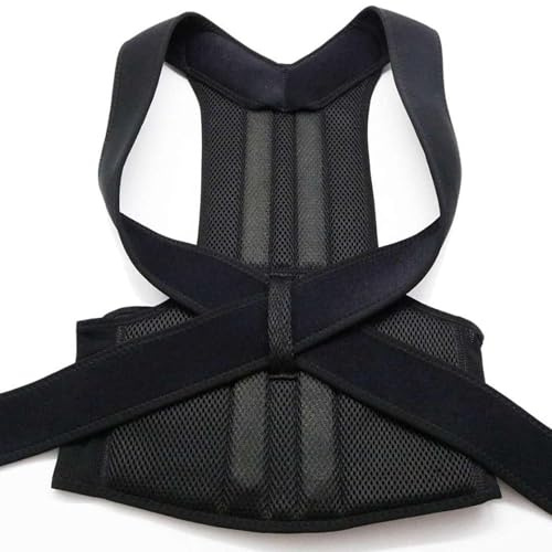 Übergröße Verstellbarer Haltungskorrektor Rückenstütze XS-5XL Rückenstützgürtel Orthopädisches Korsett Schulter Nacken Stütze Wirbelsäulen-Aufrichter Formen Sie Ihren Körper Neu(Black,M)