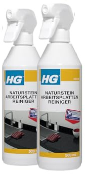 HG Naturstein Arbeitsplatten-Reiniger 2er Pack – Schonender Reiniger für Granit, Marmor & Naturstein