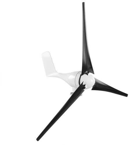 Spacnana Pequeño Generador Eólico de 1200 W, Material de Fibra de Nailon, 3 Aspas, Arranque de 2,0 M/s, Ideal para Carga Marina y Doméstica (Black #16)