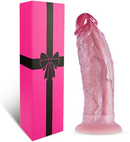 Gode Réaliste 19 cm en Silicone Double Densité pour Débutant, Texture Naturelle Ventouse Puissante pour Point G Anal, Godemichets Strapon Sextoy pour Femme et Homme sous la Douche