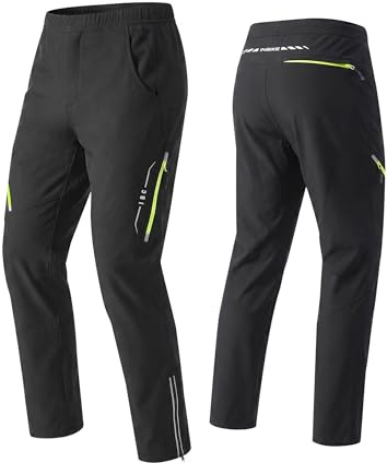 INBIKE Fahrradhose Laufhose Herren Radlerhose mit 3 Taschen Cycling Pants Radhose Outdoorsport Radsport Sommer Kratzfest schnell trocknende elastisch Schwarz XL
