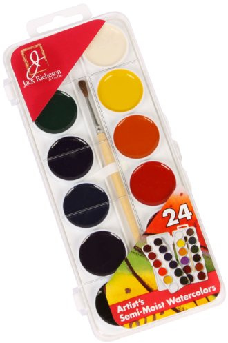Jack Richeson Student Semi Moist Watercolor, Set of 24