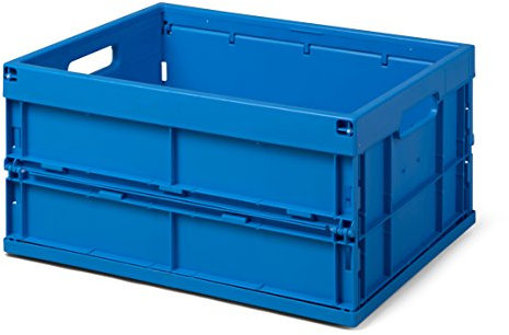 1a-TopStore Faltbox / Klappbox FB 475/240-0, 32 liter, 475x350x240 mm (LxBxH), blau, langlebig, Industriequalität mit Rippenboden, made in Germany