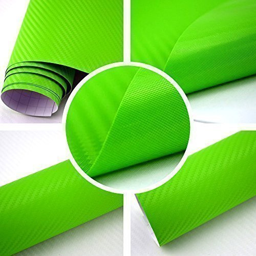 TipTopCarbon 6,57€/m² 3D Carbon Folie grün BLASENFREI 1m x 1,52m mit Luftkanäle Autofolie selbstklebend