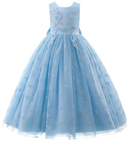New front Kleid Mädchen Prinzessin Elsasica Verkleidung Schleppe Lange Ärmel Weihnachten Fasching Allerheiligen Kinder Kostüm Diademe Zauberstab Blau Cosplay,Blau,130
