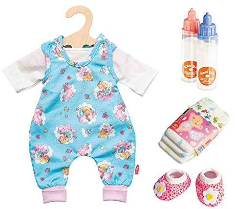 Heless Puppenbaby-Pflegeset Strampler Einhorn Emil & Fee Emma mit Pflegeartikeln, 6 teilig, Größe 35-45 cm