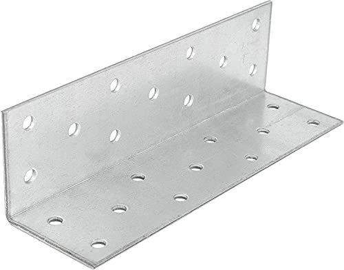 Lot de 20 connecteurs d'angle KM5 pour charges lourdes avec nervure 40 x 40 x 140 x 2 mm