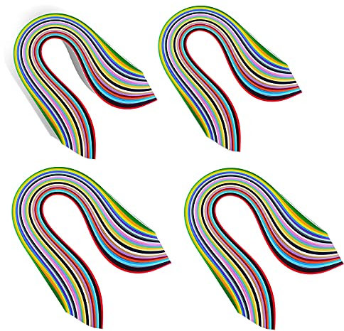 260 bunte Papier-Streifen-Set, 3 mm, 5 mm, 7 mm, 10 mm, Papier-Quilling, dekorativ für Bastelarbeiten, Papier-Blumenherstellung