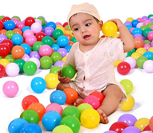 QCSTORE 50/100 Stück Bälle für Bällebad Babybälle Plastikbälle Spielbälle für Kinder Bällebäder Ballpool Gefährliche Weichmacher Bällepool Ozean Ball Für Kinder Ball Pit Spielzeug Zufällige Farbe