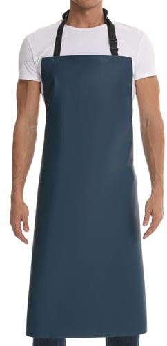 Homsolver strapazierfähige, wasserdichte Schürze aus Vinyl, ultraleichte Industrieschürze – blau