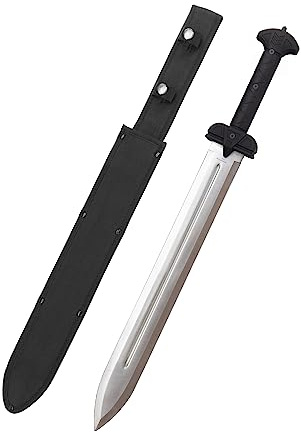 Machete scharf echt Gladius Schwert mit Scheide scharf echt zum Training Metall Stahl Nur für Erwachsene 62 cm - 18 Jahre erforderlich SW-1276