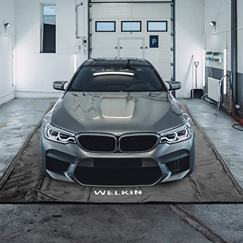 WELKIN Containment Mat,(8'5 x 22'),Non-Slip Garage Floor Mat - Heavy Duty Waterproof Protection from Snow, Rain and Mud for Cars