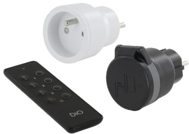 Set de 1 nanoenchufe de interior + 1 enchufe de exterior y mando a distancia
