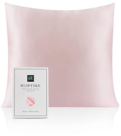 Kissenbezug aus Seide, 100 % Seide, 22 Momme, Öko-TEX®-zertifiziert, Vorteile für Haar und Haut, Anti-Aging, Anti-Staubmilben (60 x 60 cm, rosa)