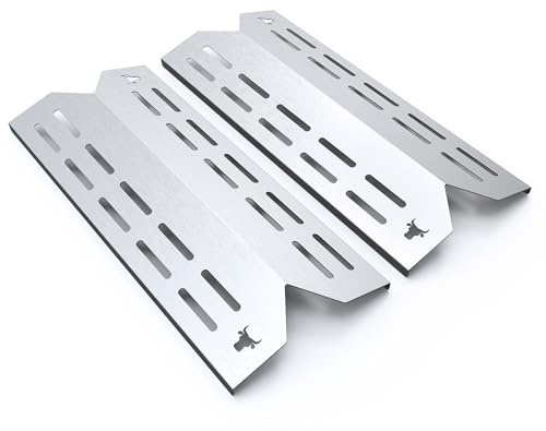 tuning-art GA24 Gasgrill Brennerabdeckung Edelstahl kompatibel mit Landmann Triton 2.0 und 2.1 | Brennerschutz | Passgenau, Farbe:2er Set Matt Bulle