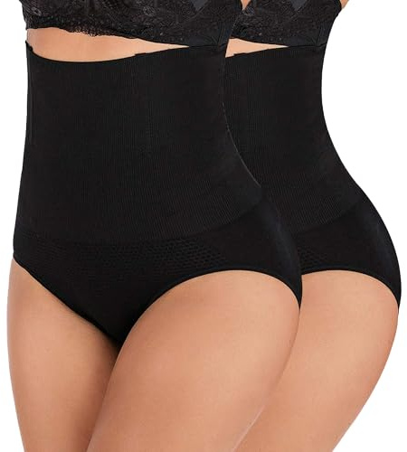 L&K-II Skulpterande formande trosor dam hög midja stödtrosor slimmande mantel trosa platt mage slimmande kroppsform kroppsreparation postnatal 3608, Svartx2, M/L