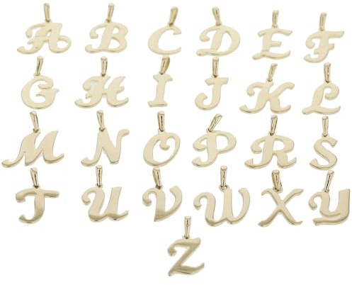 JC Schmuck | Buchstaben Goldanhänger | Anhänger 585 Gelbgold | Initialien Kettenanhänger inkl. Schmucketui Unisex 14 Karat | 3237