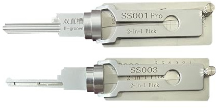 RLOKK 2-teiliges SS001 SS003 Dietrich- und Decoder-Werkzeug für zivile Türschloss, professionelle Schlosserwerkzeuge, Schnellöffner