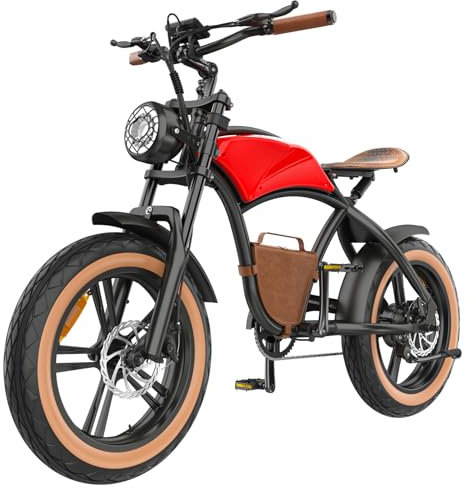 Ealirie Electric Bike 20 * 4 Fat Tire 40-60KM, 25KM/H, 12.5Ah Winter Snow Beach Hill Mountain Bike Electric Bicycle Motorbike, Dual Disc Brakes & Shocking Proof for Commute Adults Teens Old Boy b10