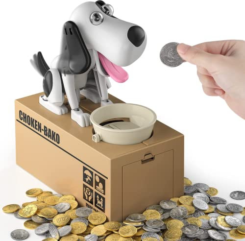 Fall Proof Piggy Bank - Unique Money Box for Kids, Children's Birthday Gift (Black and White)