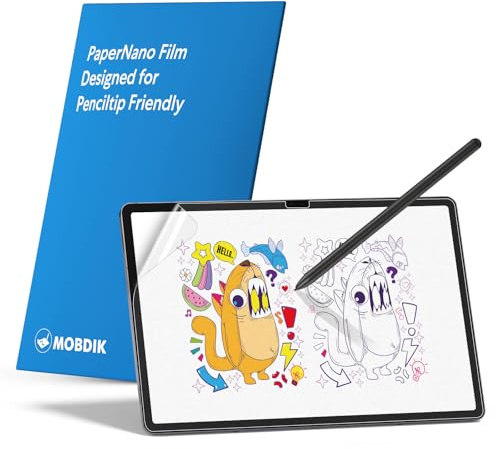 MOBDIK PapierFolie für Galaxy Tab S10 +/S9 +/S9 FE+/S8 +/S7 +/S7 FE 12.4 | Blendfreiem, 2 Stück Matte Papierfolie zum Schreiben und Zeichnen, Dünn und Reaktionsschnell, mit Easy Installation Kit