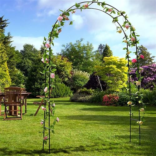 Unho Rosenbogen 240x140x37cm Metall Pergola Rankhilfe Rankgitter Torbogen Gartenbogen, schwarz