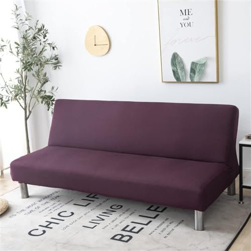 WWQQKJ Sofabezug ohne Armlehnen, 2/3-Sitzer, dehnbar, schmutzabweisend, Schonbezug for Schlafsofa, waschbar, rutschfest, faltbar, Clic-Clac-Sofabezug, 20 Farben(Rosso Scuro,190-220cm)