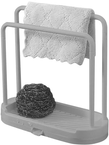 Fellflying Soporte para Trapos para Fregadero de Cocina,Soporte para Trapos para Fregadero de Cocina - Soporte Organizador de Bandeja para Fregadero de Cocina - Soporte Desmontable para Esponja de