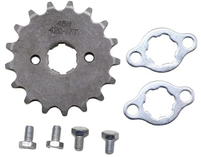 Trkimal Pignone Catena Anteriore Per 50 cc, 70 cc, 90 cc, 110 cc, 125 cc, Dirt Pit Bike, Mini Bike, TaoTao, Roketa, Coolster, Sunl, Lifan, Loncin, ATV, Quad, 4 ruote, ciclomotori (420-17T, 20mm)