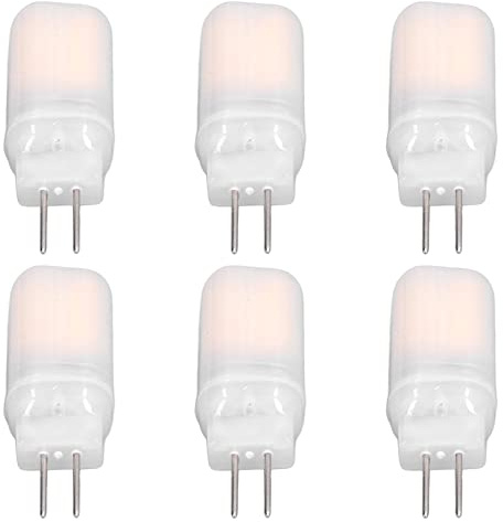 G4 LED-Glühbirne, 6 Stück 12V G4 LED-Lampe, 360° Lumineszenz, 360° Wärmeableitung, Geringer Stromverbrauch, Dimmbar, für Kronleuchter und Deckenleuchten (Warmweiß)