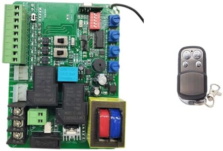 Pannello di controllo della porta del garage scorrevole Finecorsa a molla magnetica disponibile con funzione di ritardo 220 V CA,Sicurezza Affidabile(220V board 8remote)