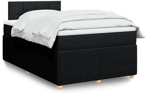 qohoio Boxspringbett mit Matratze Betten Mit Matratze Schlafzimmer Bett Boxspringbett Mit Matratze Schwarz 120x190 cm Stoff - 3287397