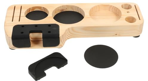 Cabilock Kompakte Kaffee-tamper-basis Eleganter Tamper-ständer Holzmaterial Silikonbasis Stabiles Ergonomisches Design