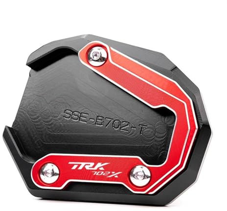 VQLDPX CNC-Verlängerungsplatte Für Motorrad-Seitenständer Für Benelli TRK 702X TRK702X 2022 2023, Vergrößerungspad Motorradständer Platte Verbreiterung(Rot)