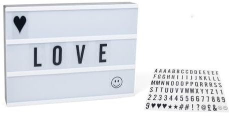 Caja de Luz LED Decorativa, 30 x 22 cm, Panel de Mensajes con Letras Intercambiables, Color Blanco