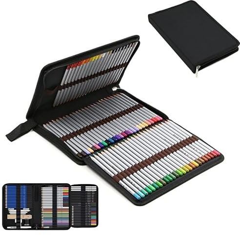 Mounteps EIN vielseitiges inventar, Federmäppchen 72 Slots Federmappe Große Federtasche, Bleistifttasche Federschachtel für Schule (schwarz)