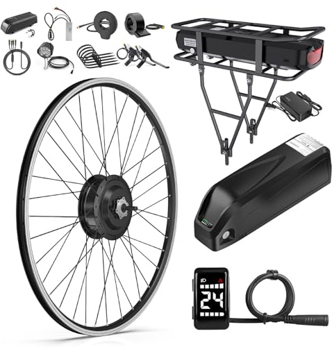 BAFANG 48V 500W Front Hub Motor - Ebike Conversion Kit for 20/26/700C(29er Compatible) Front Wheel Electric Bike Conversion kit with Battery& Display Options | Hub Motor Kit for Mountain/City Bikes