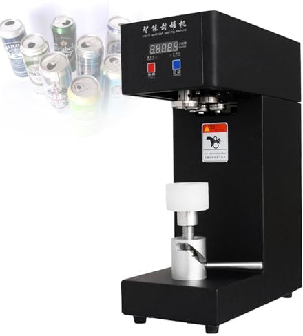 Commercial Benchtop Can Seamer, Can Sealing Machine,with Smart Counter,Tin Can Sealer Bottle Can Capping,Can Seamer Machine for Aluminum Cans,Black