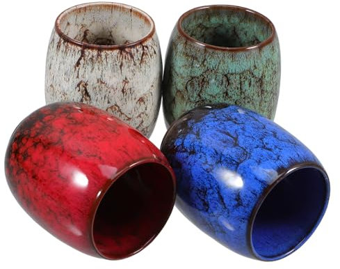 Cabilock 4piezas Taza De Café De Cerámica Taza De Té Japonesa Para Fiestas De Cumpleaños y De Porcelana Asiática Para Uso Diario Casa