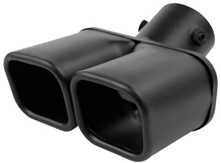 DZSQTGJKIO Tuyau D'Échappement Embout D'échappement Double Sortie 63 Mm en Acier Inoxydable Noir, Silencieux, Double Tube, Accessoires Automobiles Garniture D'Échappement