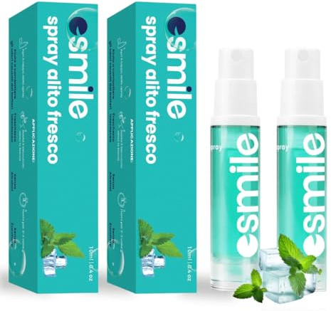 ESMILE 2 Spray Haleine Fraîche – Spray Buccal Naturel et Tascable pour une Haleine Parfaite – Remède Anti-Mauvaise Haleine au Goût Menthe – 10ml