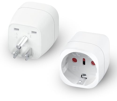2 Pièces Adaptateur Prise USA, Adaptateur Prise France vers USA vers USA/Canada/Mexique, Adaptateur Type B, Adaptateur Voyage 2 Broches vers 3 Broches