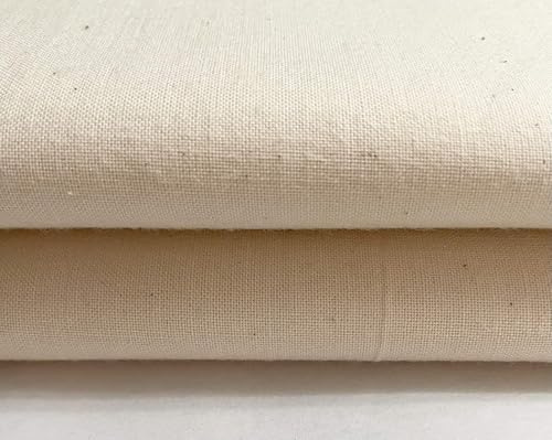 Tessuto calicò naturale, 100% cotone non sbiancato, al metro, 140 g/m², pesante, 160 cm di larghezza, per artigianato, cucito, trapuntatura, ricamo, fodere, progetti fai da te e borse (5 metri)