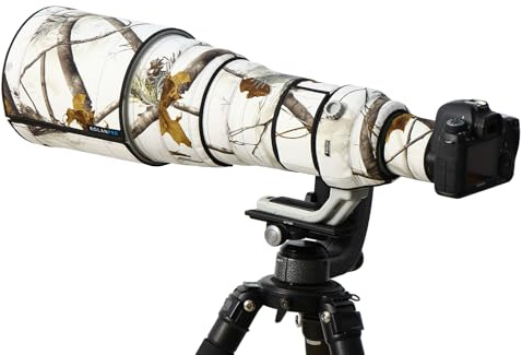 ROLANPRO Copriobiettivo mimetico per Canon RF 1200 mm F8 L è USM Lens Custodia protettiva antipioggia #21 Snow camo impermeabile