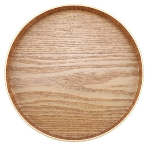 Aramox Bandeja de Madera para Servir Juego de té con Diseño Vintage, Plato de Madera Resistente Frutas y Decoración del Hogar (27cm)